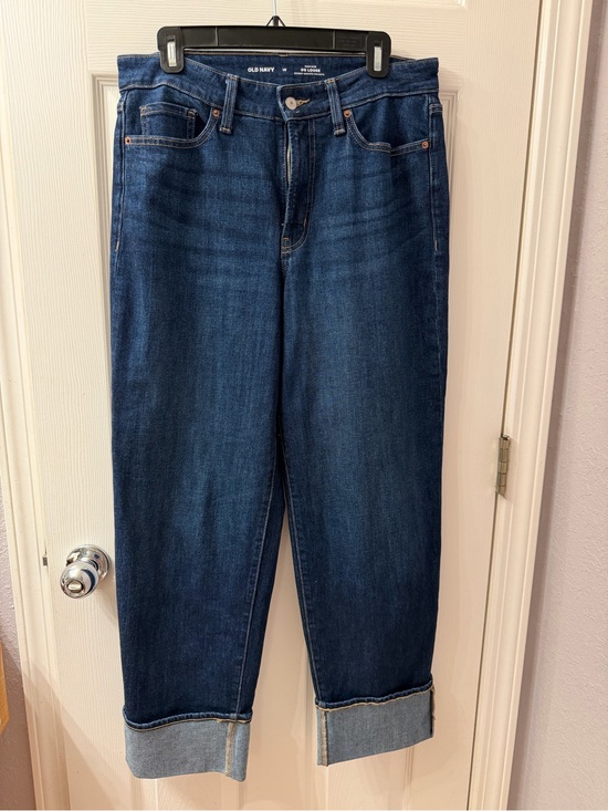 Old Navy Denim - Old Navy Women’s High Rise Indigo OG Loose Jeans with Cuffed Hem Women’s 10